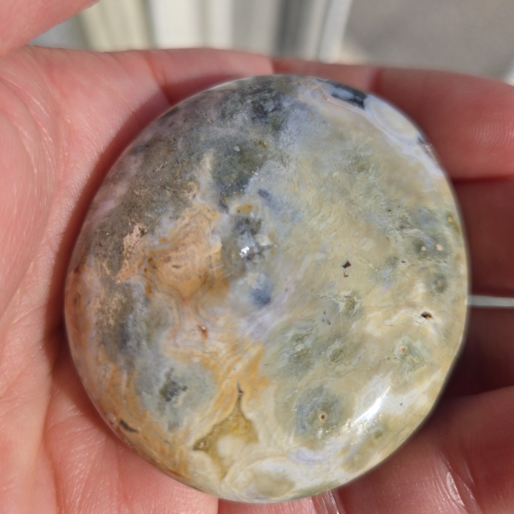 Druzy Ocean Jasper Palm Stone